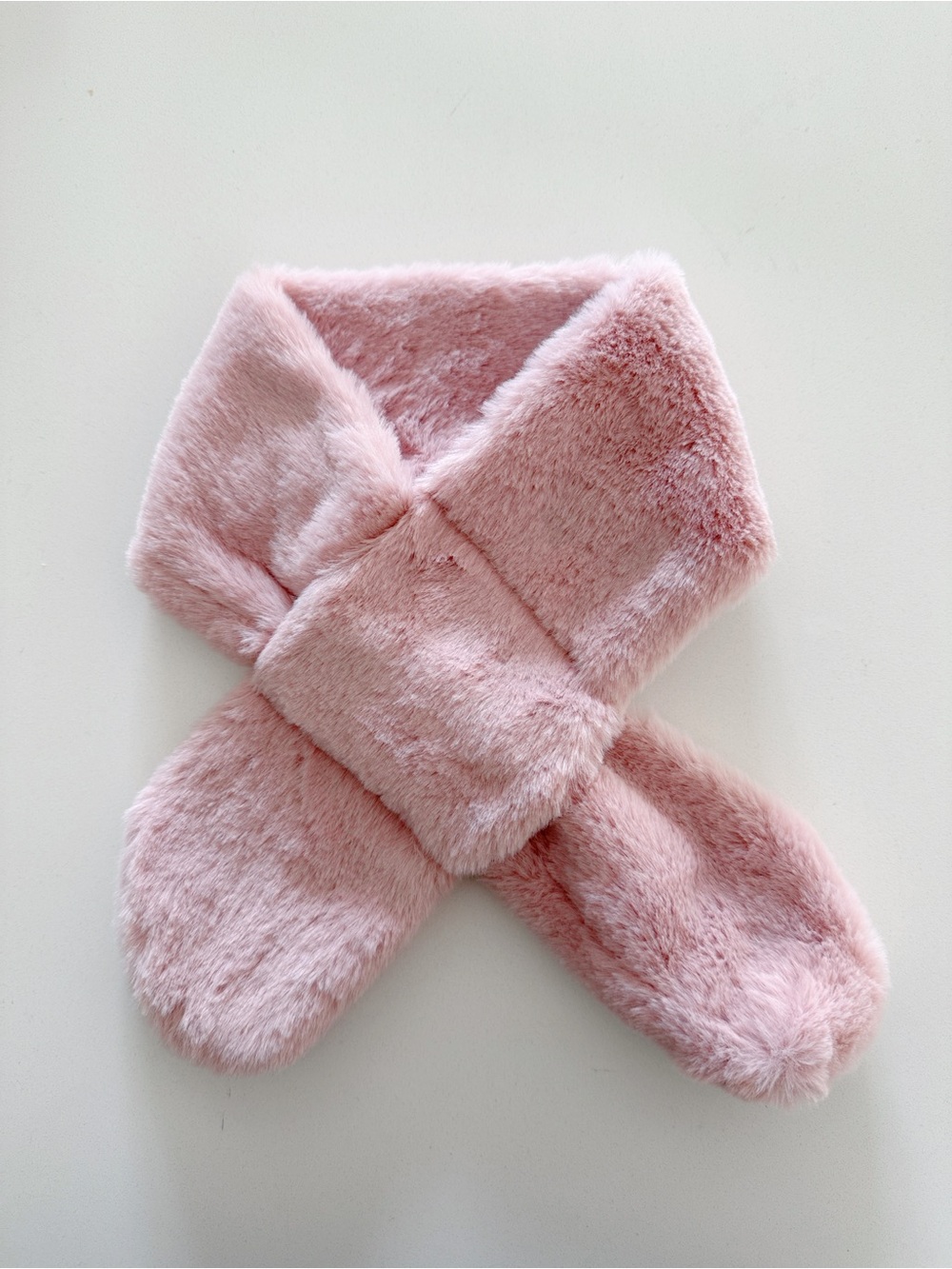 Kids Plush Faux Fur Scarf - Pink